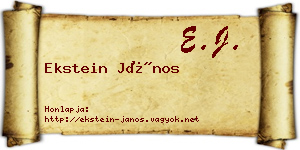 Ekstein János névjegykártya
